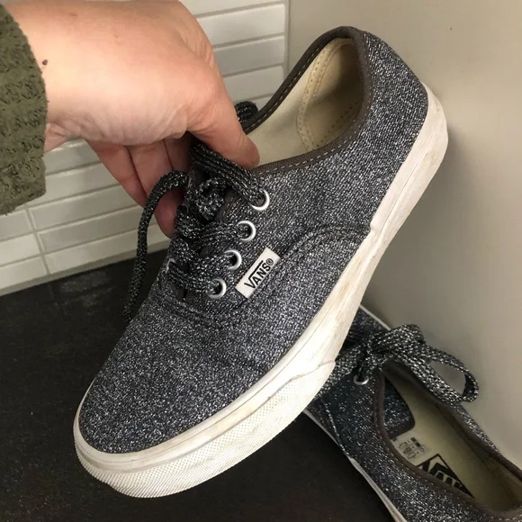 Vans kids silver lace up sneakers - Picture 5 of 8